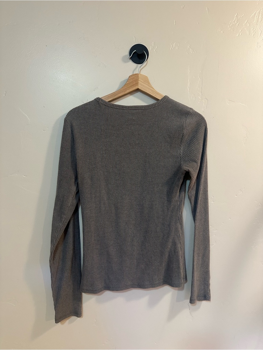 Old Navy Plus Ribbed Knit Long-Sleeve Tee Gray Medium - Picture 5 of 5